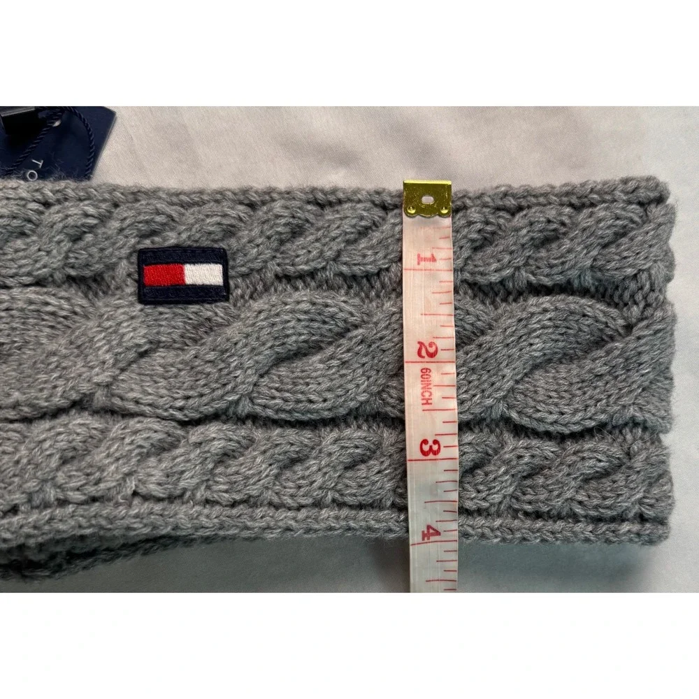 Tommy Hilfiger Gray Cable Knit Fleece Lined Headband Ear Warmer